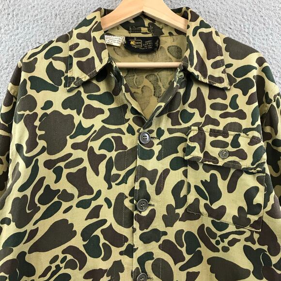 VTG Kmart Hunting Shirt Duck Camo Pocket Button Up Jacket Hong Kong RARE Men XL - Picture 3 of 11